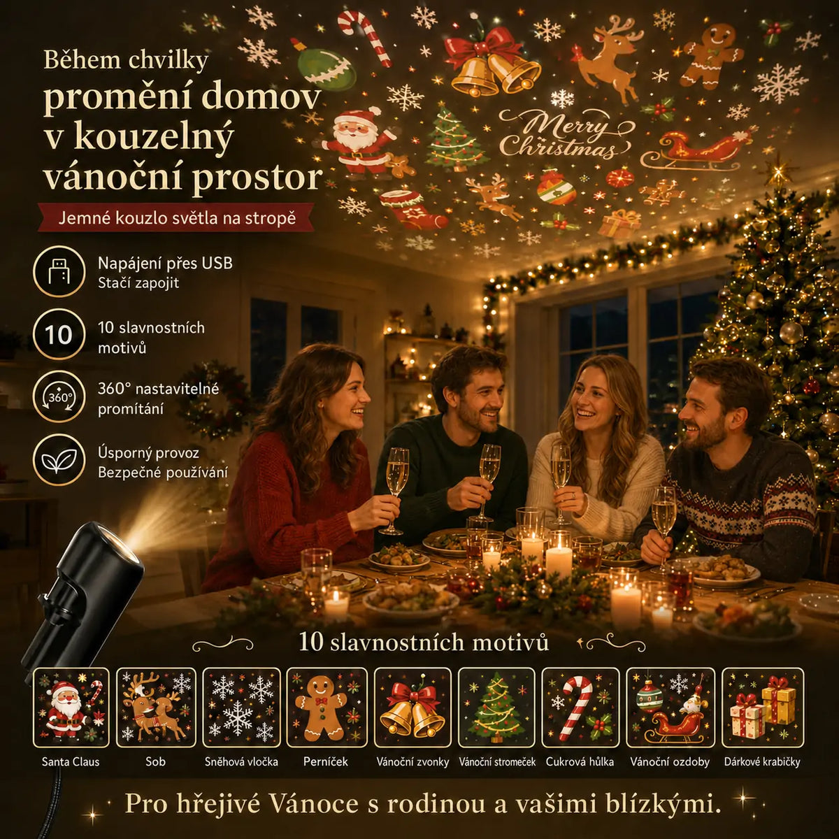 Topacme® Projektor nočního světla