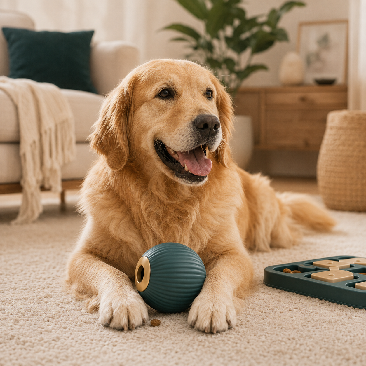 Dog enjoying interactive play with Soviqel